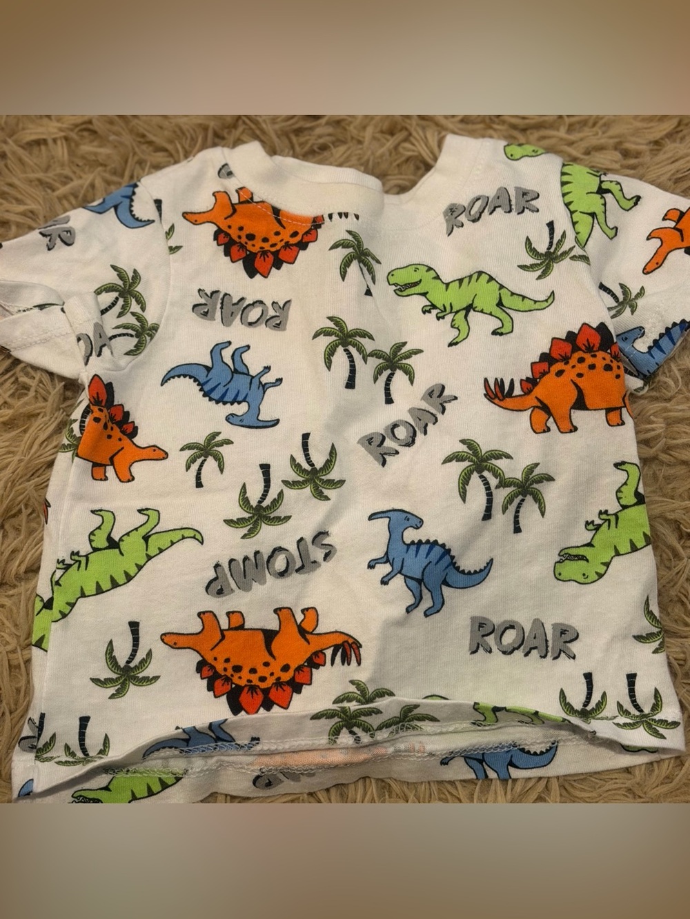 Garanimals White Kids Dinosaur Shirt - Orange, Green, Blue